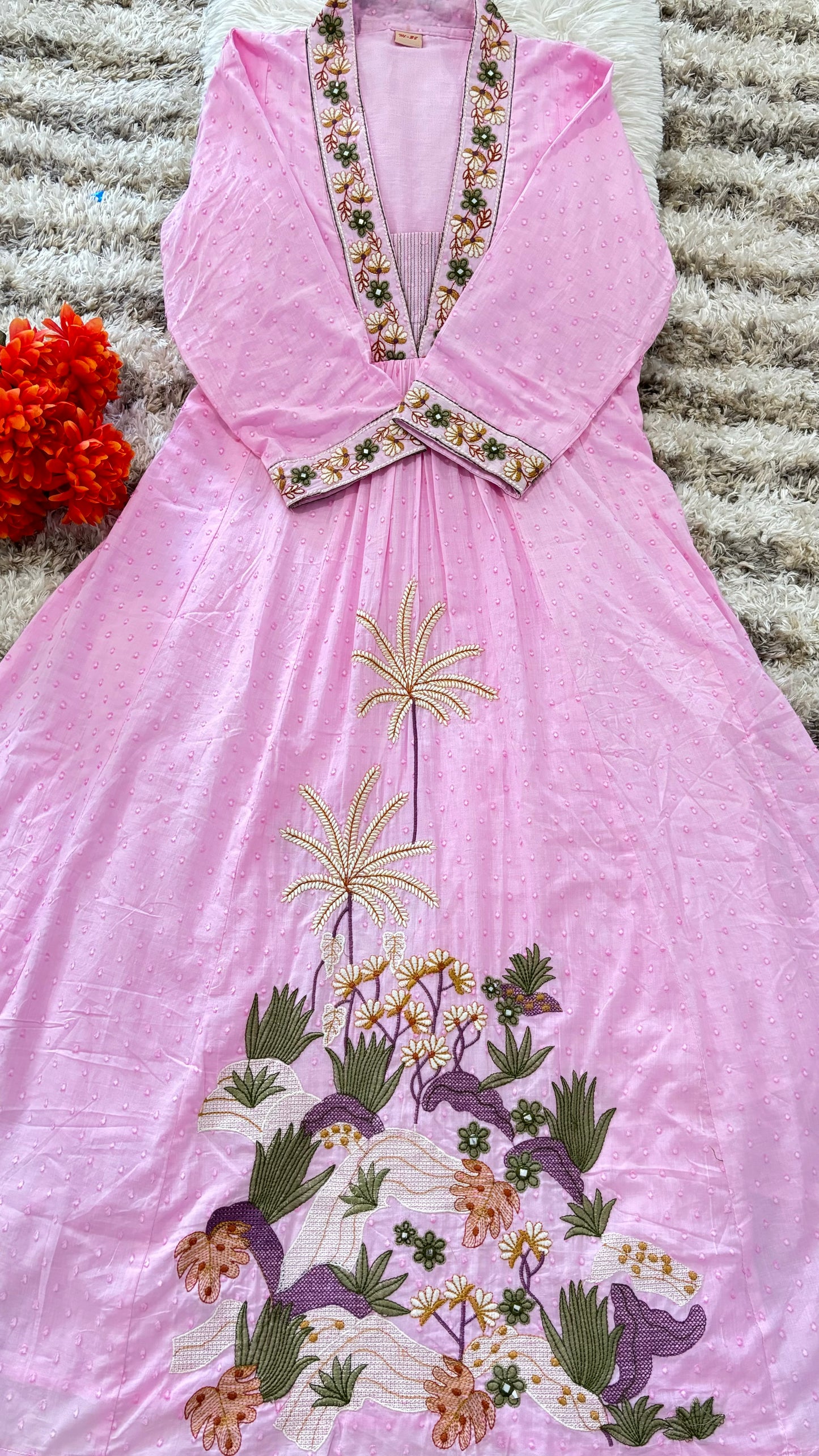 Anarkali baby pink suit