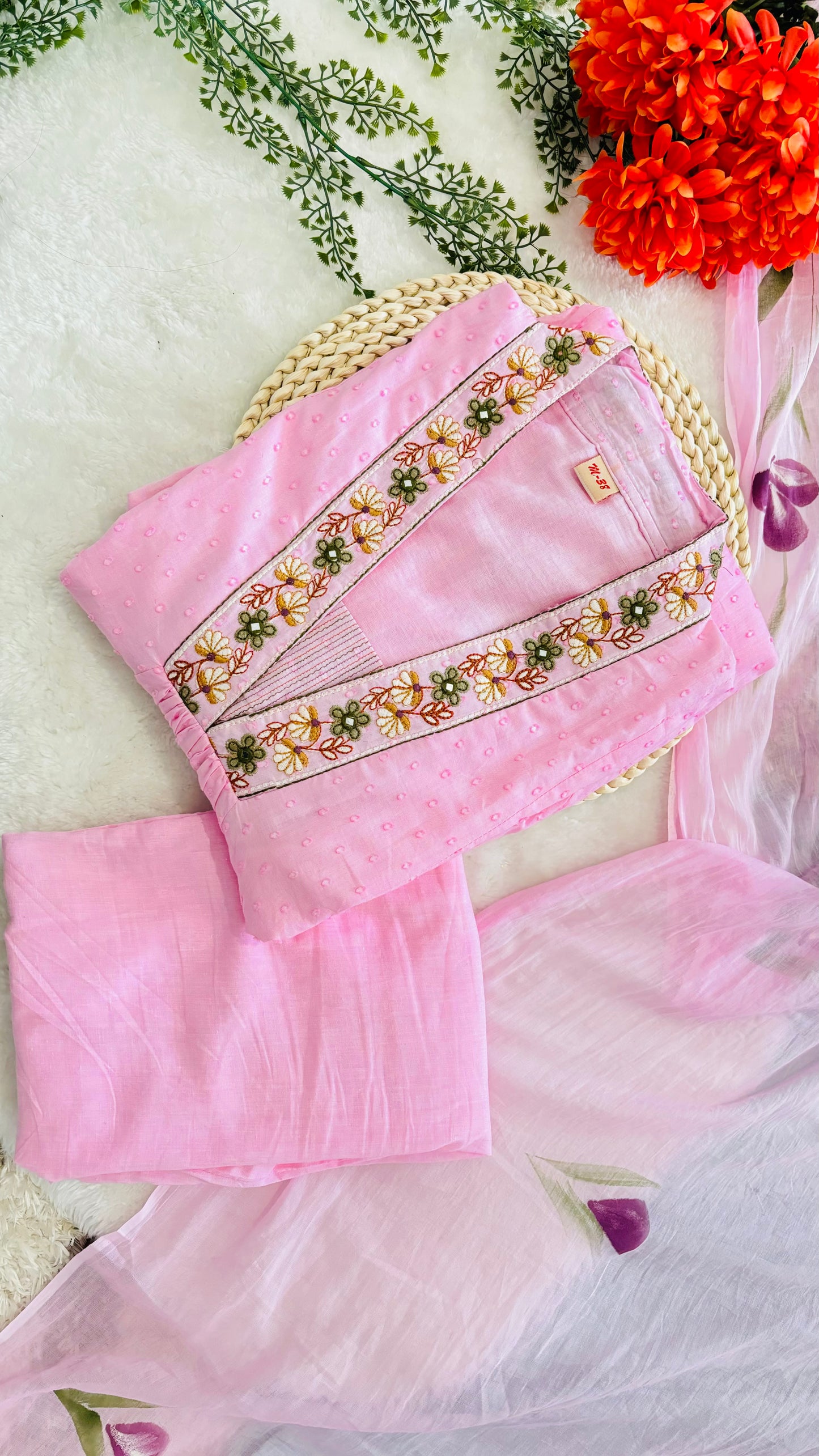 Anarkali baby pink suit