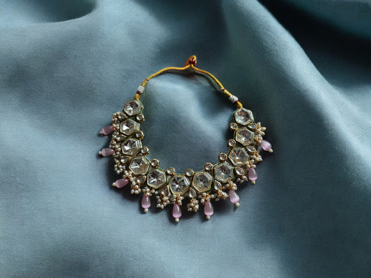 Kundan choker set with jhumke and tikka