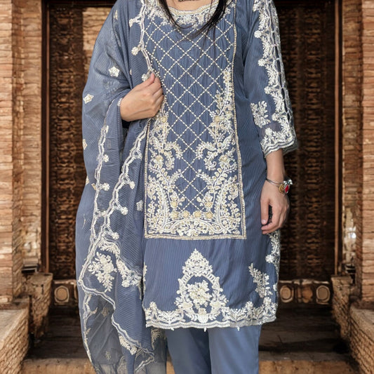 Pakistani designer embroidery suit