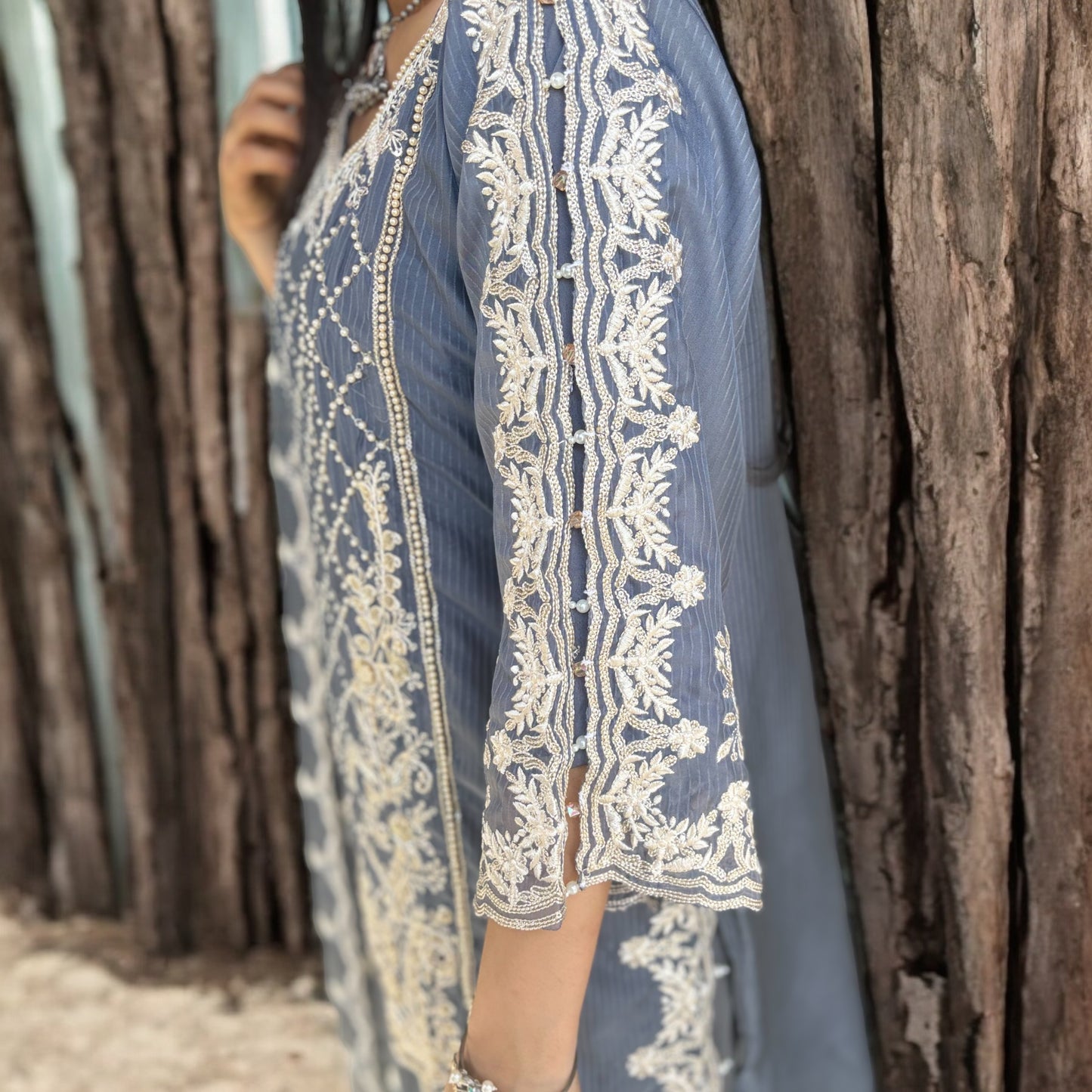 Pakistani designer embroidery suit