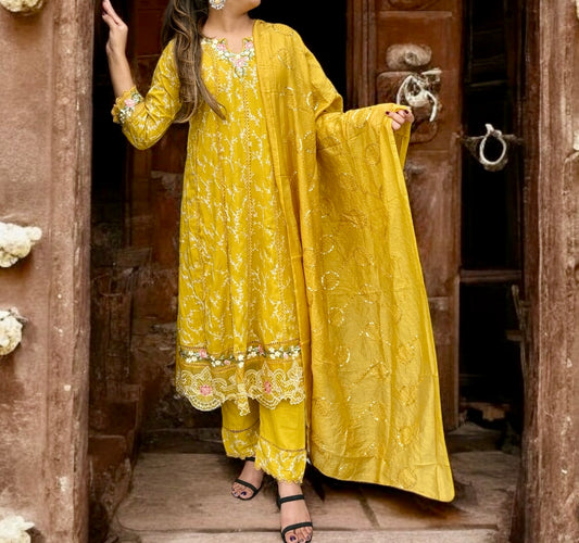 Anarkali embroidery 3-piece suit