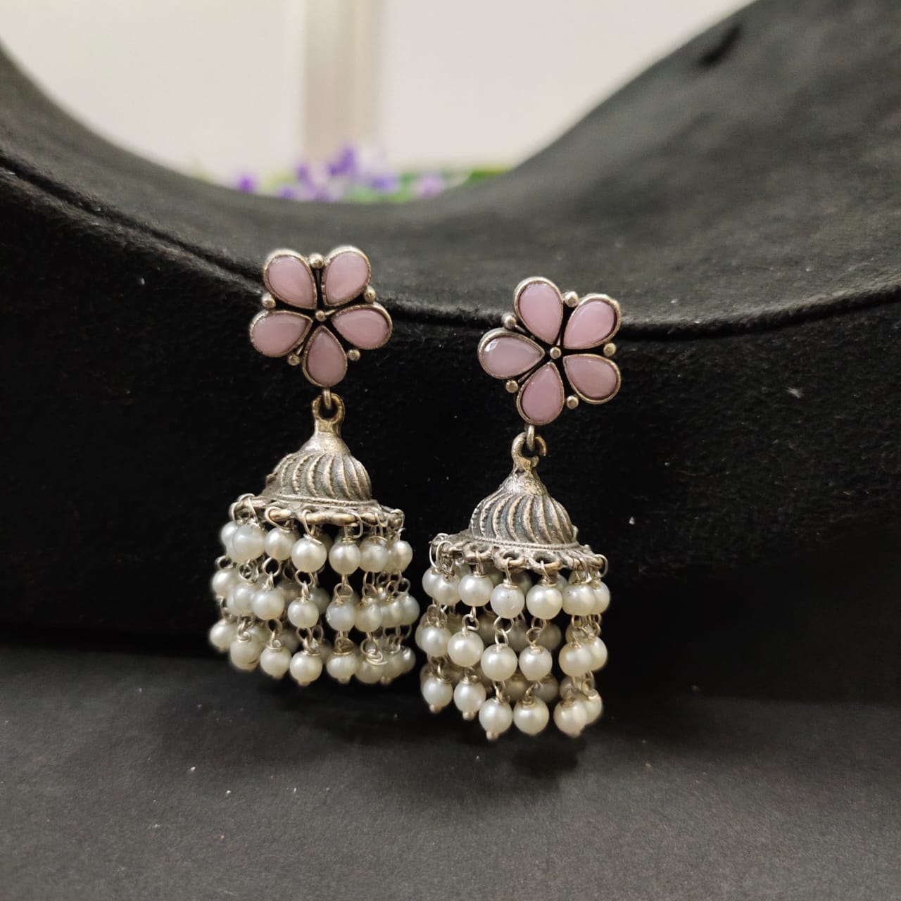 Oxidized jhumkas