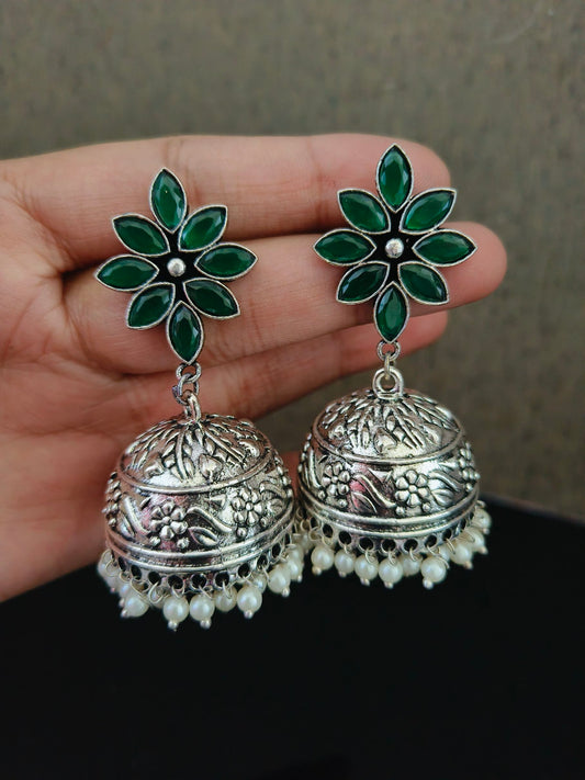 Oxidized jhumkas