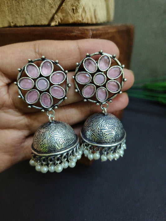 Oxidized jhumkas