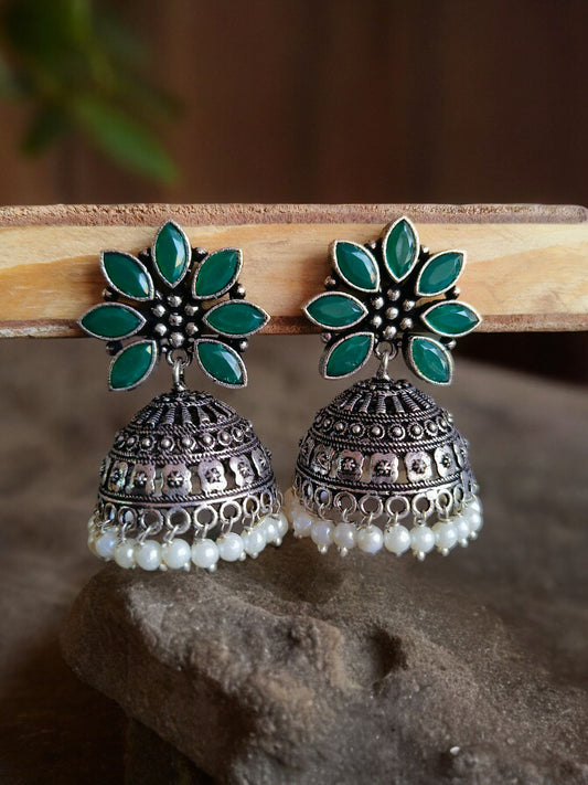 Oxidized jhumkas