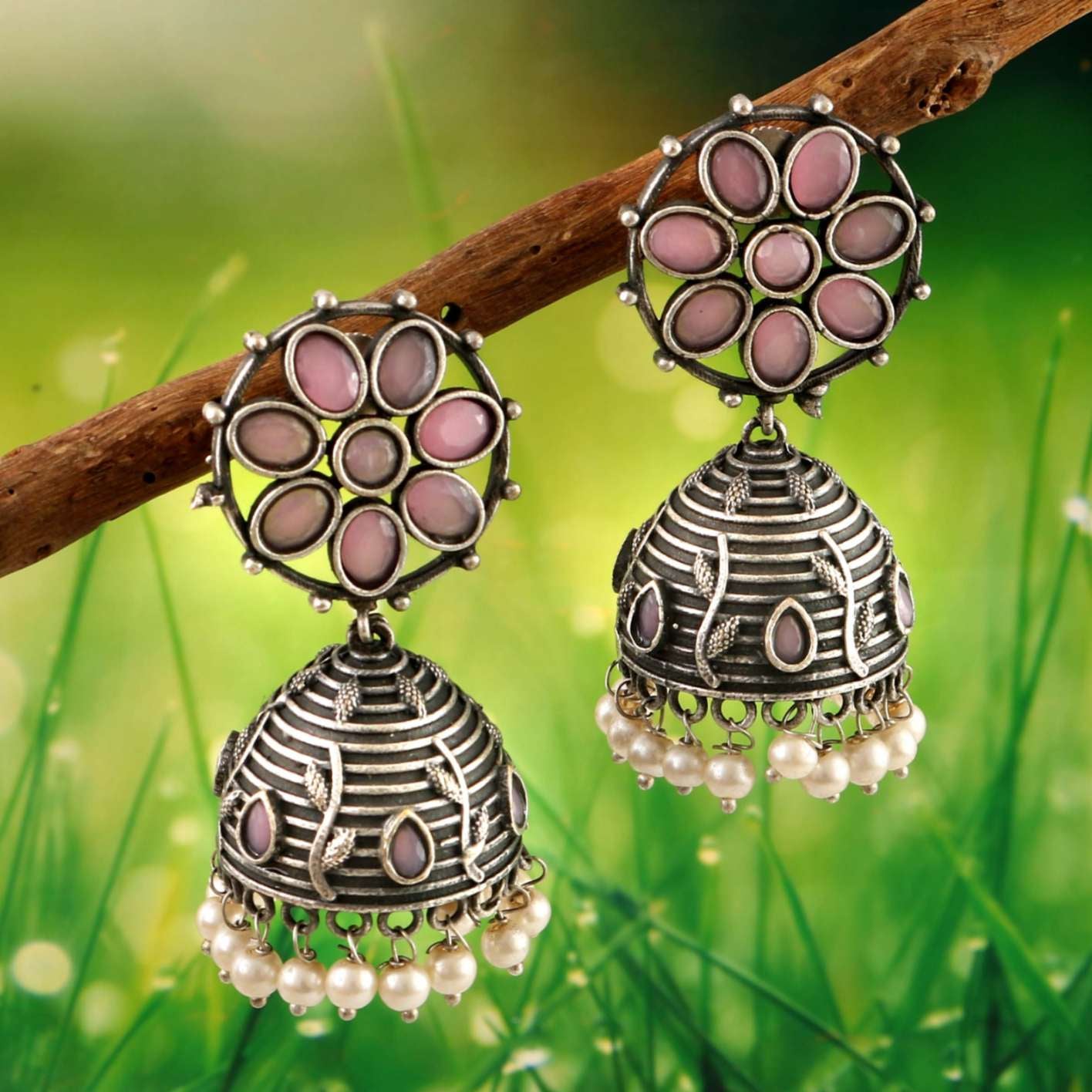 Oxidized Jhumkas