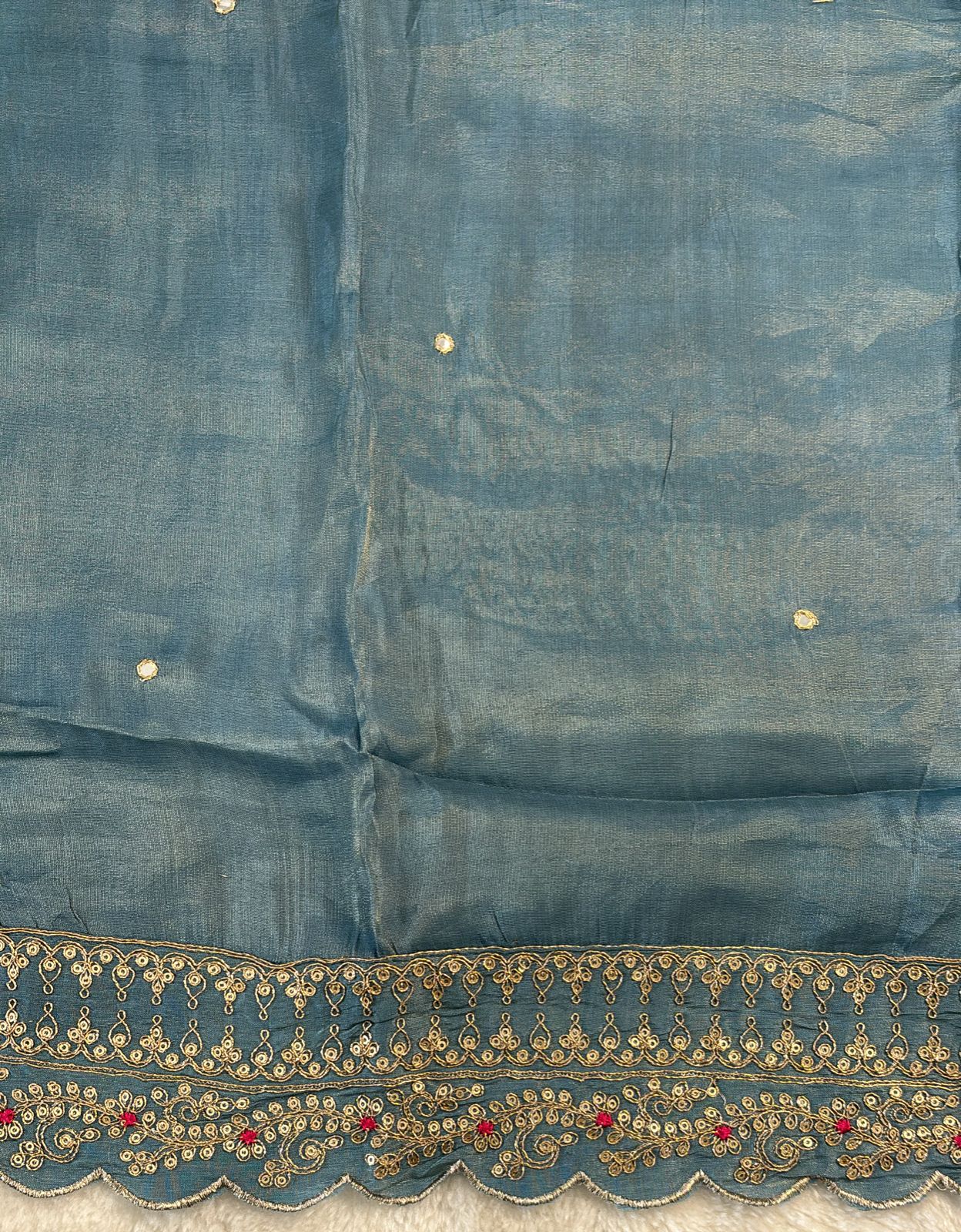 Shimmer silk with banarasi duppata